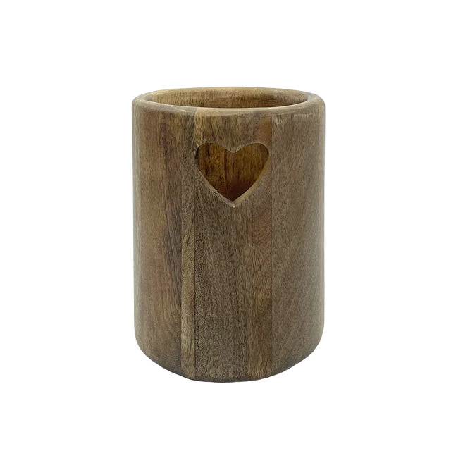 Porta utensili cuore in legno