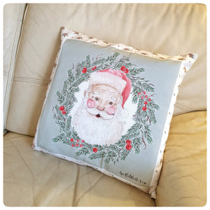 Federa/cuscino double face Babbo Natale