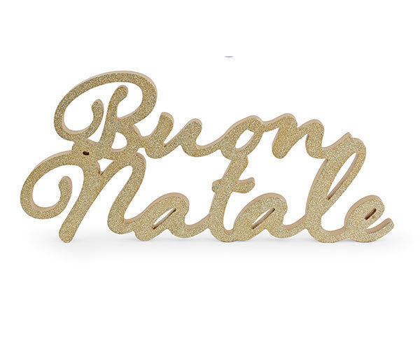 Scritta decorativa glitter oro Buon Natale