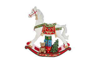 Cavallo a dondolo con doni e led
