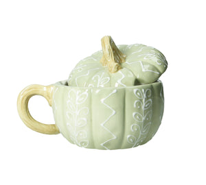 Tazza zucca verde con coperchio