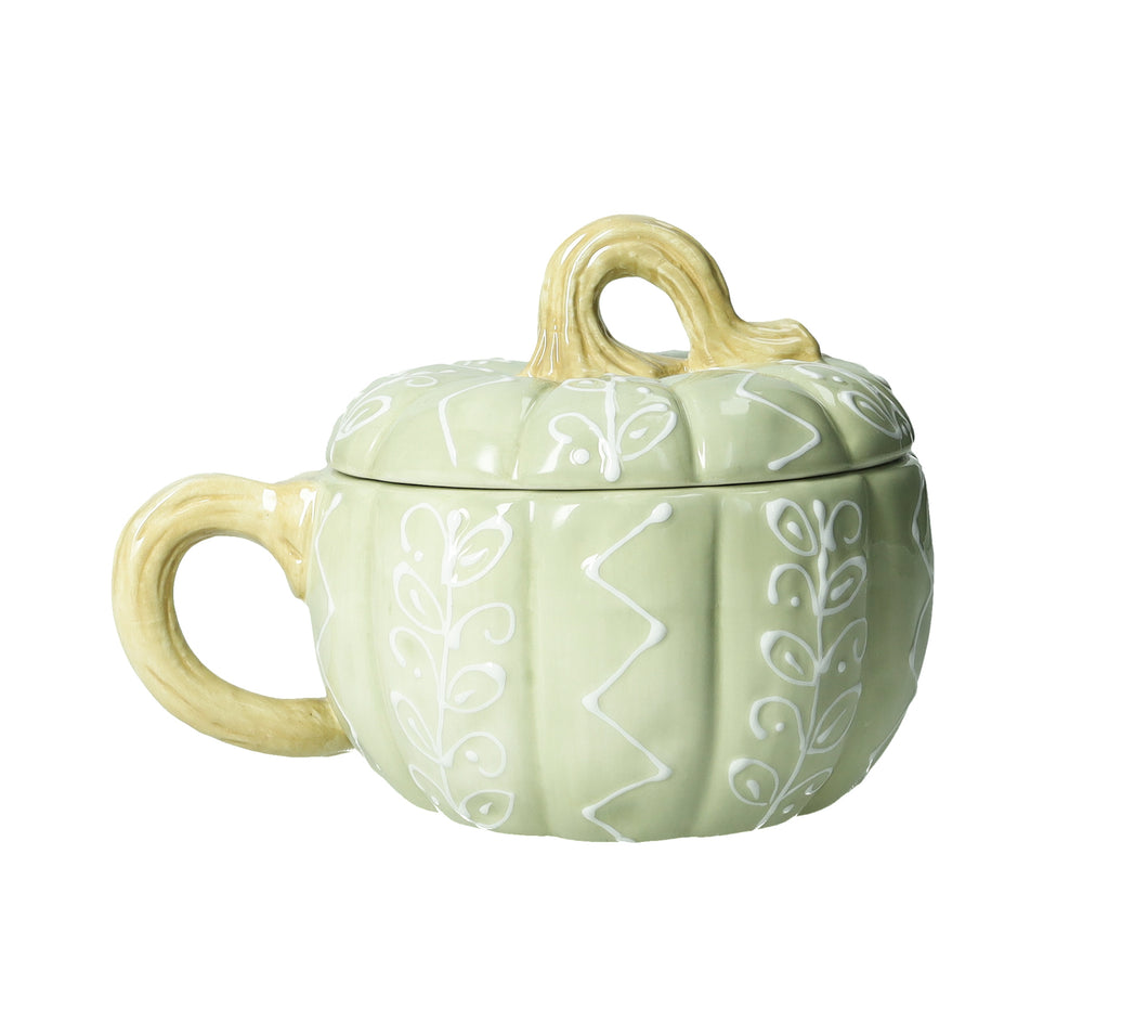Tazza zucca verde con coperchio