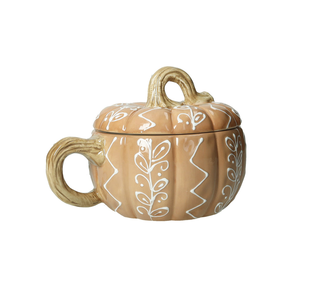 Tazza zucca arancione con coperchio