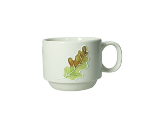Tazza impilabile foglia di quercia e righe