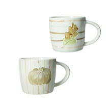 Carica l&#39;immagine nel visualizzatore di Gallery, Coppia di mug zucca e foglia di quercia

