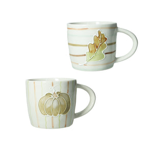 Coppia di mug zucca e foglia di quercia