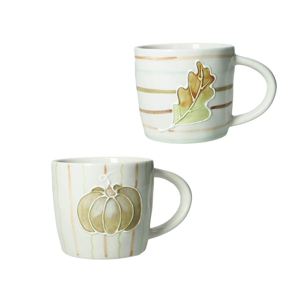 Coppia di mug zucca e foglia di quercia