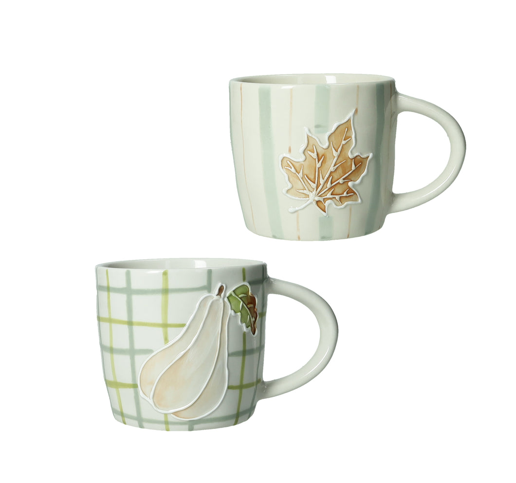 Coppia di mug zucca e foglia di vite