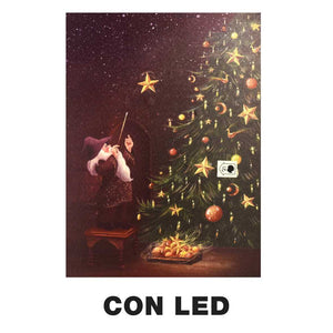 Quadro in legno Mago con luci led