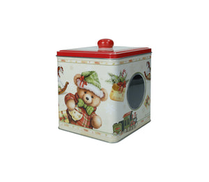 Scatola con coperchio e oblò Coccole in metallo