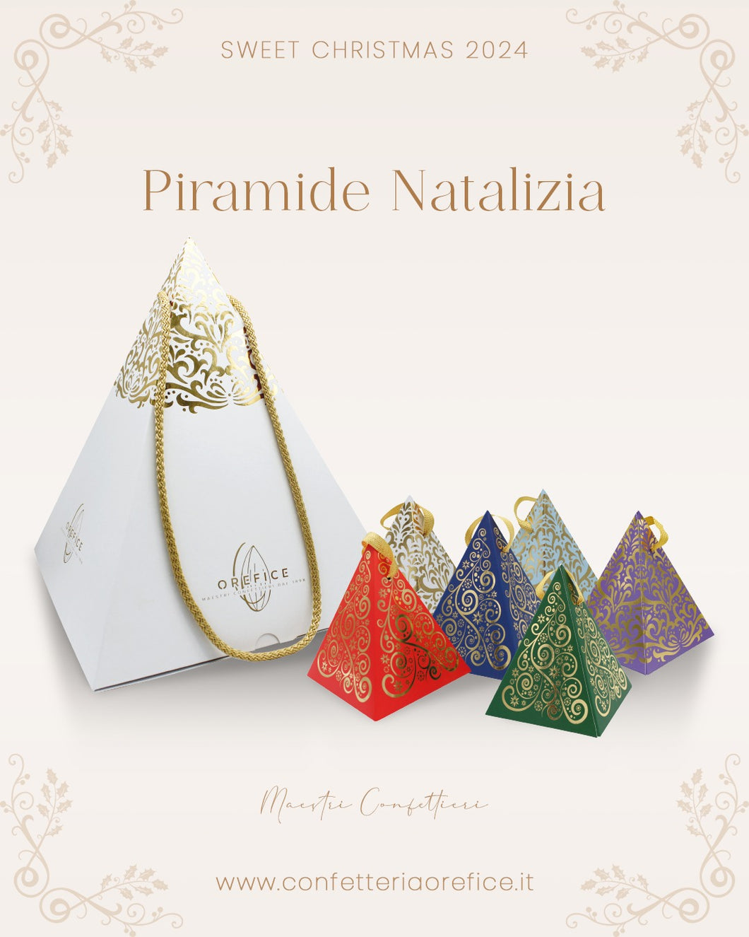 Piramide Natalizia - confezione con 6 mini piramidi di nudi misti 200 g