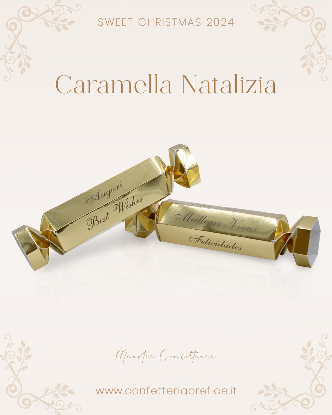 Caramella Natalizia - confezione con 100 g di torroncini misti