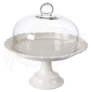 Alzata Elegant con cupola in vetro