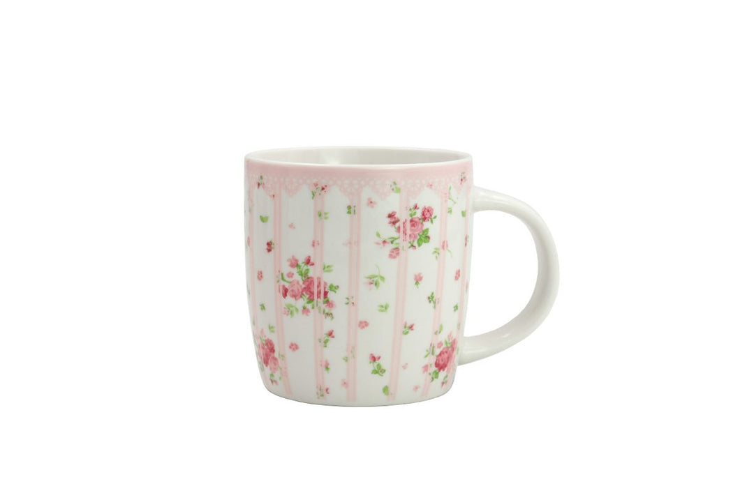 Mug a strisce con rose