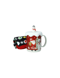 Set mug con tappo e coppia di calzini natalizi