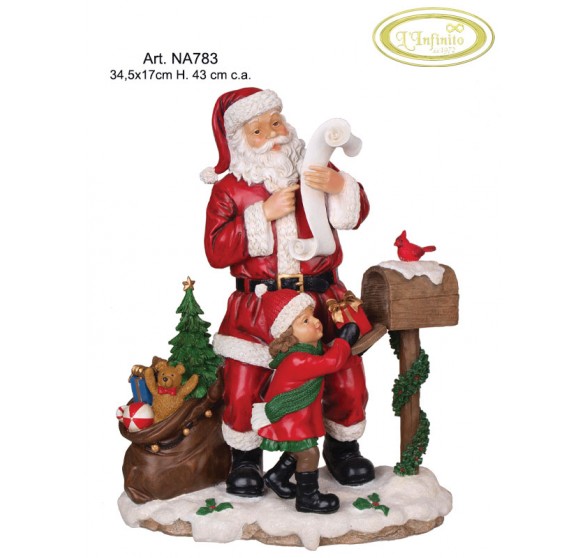 Babbo Natale con lista e cassetta postale