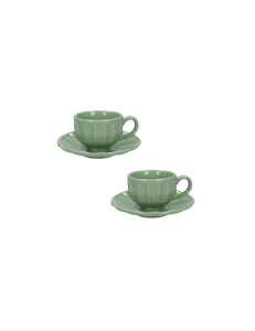 Coppia di tazze da caffè Calipso verde salvia