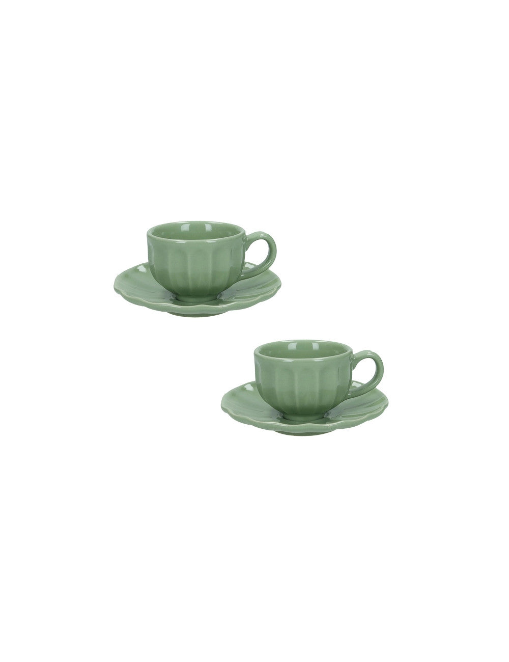 Coppia di tazze da caffè Calipso verde salvia