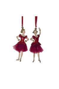 Ballerine rosse per albero set 2 pz