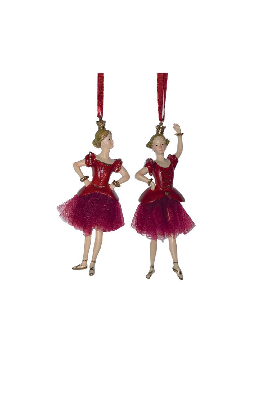 Ballerine rosse per albero set 2 pz