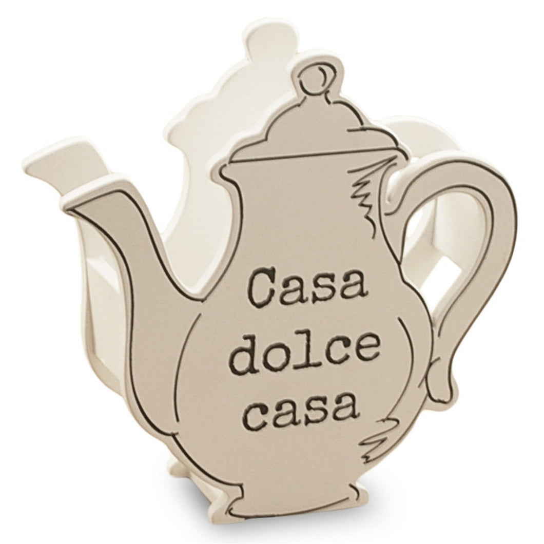 Portatovaglioli caffettiera bianca